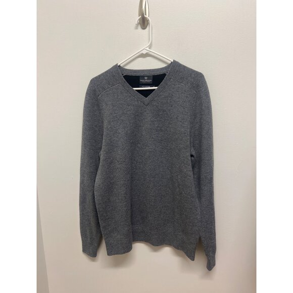 Mack Weldon Mens Gray V-Neck Tech Cashmere Sweater M - Picture 2 of 8